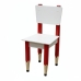 Kit 2 Cadeiras Cadeira Infantil Lápis Vermelho Assento e Encosto Brancos Para Estudos e Desenhos Mobília Decor