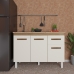 Balc&atilde;o Arm&aacute;rio Gabinete Para Pia de Cozinha 118 cm Aline 3 Portas e 1 Gaveta Savana Off White