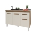 Balc&atilde;o Arm&aacute;rio Gabinete Para Pia de Cozinha 118 cm Aline 3 Portas e 1 Gaveta Savana Off White