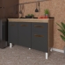 Balc&atilde;o Arm&aacute;rio Gabinete Para Pia de Cozinha 118 cm Aline 3 Portas e 1 Gaveta Savana Preto