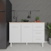 Balc&atilde;o Arm&aacute;rio Gabinete Para Pia de Cozinha 118 cm Bruna 2 Portas e 3 Gaveta Branco