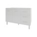 Balc&atilde;o Arm&aacute;rio Gabinete Para Pia de Cozinha 118 cm Bruna 2 Portas e 3 Gaveta Branco