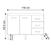 Balc&atilde;o Arm&aacute;rio Gabinete Para Pia de Cozinha 118 cm Bruna 2 Portas e 3 Gaveta Branco