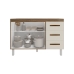 Balc&atilde;o Arm&aacute;rio Gabinete Para Pia de Cozinha 118 cm Bruna 2 Portas e 3 Gaveta Savana Off White