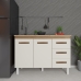 Balc&atilde;o Arm&aacute;rio Gabinete Para Pia de Cozinha 118 cm Bruna 2 Portas e 3 Gaveta Savana Off White