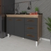 Balc&atilde;o Arm&aacute;rio Gabinete Para Pia de Cozinha 118 cm Bruna 2 Portas e 3 Gaveta Savana Preto