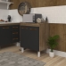 Balcão Multiuso Armário Para Cozinha Microondas Forno Jane Mobília Decor Savana Preto