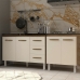 Arm&aacute;rio Cozinha Gabinete Pia de 120 cm Bruna e Balc&atilde;o Fran para Cooktop 4 Bocas Savana Off White
