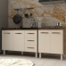 Armário Cozinha Gabinete Pia de 120 cm Bruna e Balcão Fran para Cooktop 5 Bocas Savana Off White