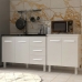 Arm&aacute;rio Cozinha Gabinete Pia de 120 cm Bruna e Balc&atilde;o Jane para Forno El&eacute;trico ou Microondas Branco