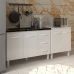 Arm&aacute;rio Cozinha Gabinete Pia de 120 cm Bruna e Balc&atilde;o Jane para Forno El&eacute;trico ou Microondas Branco