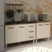 Arm&aacute;rio Cozinha Gabinete Pia de 120 cm Bruna e Balc&atilde;o Jane para Forno El&eacute;trico ou Microondas Savana Off White