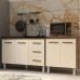 Arm&aacute;rio Cozinha Gabinete Pia de 120 cm Bruna e Balc&atilde;o Jane para Forno El&eacute;trico ou Microondas Savana Off White