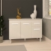 Balc&atilde;o Gabinete Para Pia 118 cm Cozinha Aline Branco com Tampo Tamp&atilde;o 120 cm Branco