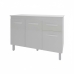 Balc&atilde;o Gabinete Para Pia 118 cm Cozinha Aline Branco com Tampo Tamp&atilde;o 120 cm Branco
