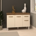 Balc&atilde;o Gabinete Para Pia 118 cm Cozinha Aline Savana Off White com Tampo Tamp&atilde;o 120 cm Savana