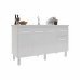 Balcão Cozinha Armário Gabiente Pia de 140 cm com 4 Portas e 1 Gavetas Camila Branco