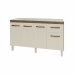 Balcão Cozinha Armário Gabiente Pia de 140 cm com 4 Portas e 1 Gavetas Camila Savana Off White