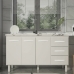 Balcão Armário Cozinha Gabinete Pia de 140 cm Carine com 3 Portas e 3 Gavetas Branco