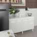 Balc&atilde;o Cozinha Arm&aacute;rio Gabinete Camila Branco Com Tampo Tamp&atilde;o 140 cm Mob&iacute;lia Decor Branco