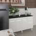 Balc&atilde;o Cozinha Arm&aacute;rio Gabinete Camila Branco Com Tampo Tamp&atilde;o 140 cm Mob&iacute;lia Decor Preto