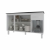 Balc&atilde;o Cozinha Arm&aacute;rio Gabinete Camila Branco Com Tampo Tamp&atilde;o 140 cm Mob&iacute;lia Decor Preto
