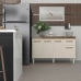 Balc&atilde;o Cozinha Arm&aacute;rio Gabinete Camila Savana Off White Com Tampo Tamp&atilde;o 140 cm Mob&iacute;lia Decor Savana