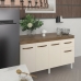 Balc&atilde;o Cozinha Arm&aacute;rio Gabinete Camila Savana Off White Com Tampo Tamp&atilde;o 140 cm Mob&iacute;lia Decor Savana