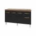 Balc&atilde;o Cozinha Arm&aacute;rio Gabinete Camila Savana Preto Com Tampo Tamp&atilde;o 140 cm Mob&iacute;lia Decor Savana