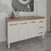 Balc&atilde;o Gabinete Arm&aacute;rio Cozinha Carine Savana Off White com Tampo Tamp&atilde;o 140 cm Mob&iacute;lia Decor Savana