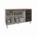 Balc&atilde;o Gabinete Arm&aacute;rio Cozinha Carine Savana Preto com Tampo Tamp&atilde;o 140 cm Mob&iacute;lia Decor Savana