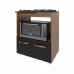 Balc&atilde;o Arm&aacute;rio para Fog&atilde;o Cooktop 5 Bocas e Forno El&eacute;trico Cozinha Evelyn Mob&iacute;lia Decor Savana Preto