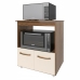 Balcão Armário Gabinete para Microondas e Forno Elétrico Cozinha Amanda Mobília Decor Savana Off White