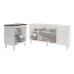 Balc&atilde;o Cozinha Gabinete Para Pia 138 cm Carine e Balc&atilde;o Fran Para Cooktop 5 Bocas Branco