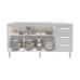 Balc&atilde;o Arm&aacute;rio Cozinha Gabinete para Pia 148 cm 3 Gavetas e 3 Portas Deise Branco