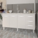 Balc&atilde;o Arm&aacute;rio Cozinha Gabinete para Pia 148 cm 3 Gavetas e 3 Portas Deise Branco