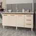Balc&atilde;o Arm&aacute;rio Cozinha Gabinete para Pia 148 cm 3 Gavetas e 3 Portas Deise Savana Off White