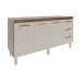 Balc&atilde;o Arm&aacute;rio Cozinha Gabinete para Pia 148 cm 3 Gavetas e 3 Portas Deise Savana Off White
