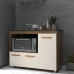 Balc&atilde;o Arm&aacute;rio Gabinete de Cozinha Para Fog&atilde;o Cooktop 5 Bocas e Forno 3 Portas Alana Mob&iacute;lia Decor Savana Off White