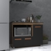 Balc&atilde;o Arm&aacute;rio Gabinete de Cozinha Para Fog&atilde;o Cooktop 5 Bocas e Forno 3 Portas Alana Mob&iacute;lia Decor Savana Preto