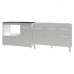 Gabinete Cozinha Armário Balcão de Pia 120 cm Aline e Balcão para Fogão Cooktop 4 Bocas e Forno Alana Branco