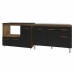 Gabinete Cozinha Armário Balcão de Pia 120 cm Aline e Balcão para Fogão Cooktop 4 Bocas e Forno Alana Savana Preto