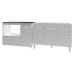 Gabinete Cozinha Arm&aacute;rio Balc&atilde;o de Pia 120 cm Aline e Balc&atilde;o para Fog&atilde;o Cooktop 5 Bocas e Forno Alana Branco
