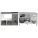 Gabinete Cozinha Arm&aacute;rio Balc&atilde;o de Pia 120 cm Aline e Balc&atilde;o para Fog&atilde;o Cooktop 5 Bocas e Forno Alana Branco