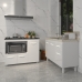 Gabinete Cozinha Arm&aacute;rio Balc&atilde;o de Pia 120 cm Aline e Balc&atilde;o para Fog&atilde;o Cooktop 5 Bocas e Forno Alana Branco
