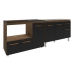 Gabinete Cozinha Arm&aacute;rio Balc&atilde;o de Pia 120 cm Aline e Balc&atilde;o para Fog&atilde;o Cooktop 5 Bocas e Forno Alana Savana Preto
