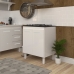 Balc&atilde;o de Cozinha Fabi Para Fog&atilde;o Cooktop 5 Bocas M&oacute;vel Arm&aacute;rio Funcional Branco Mob&iacute;lia Decor