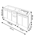 Arm&aacute;rio Cozinha Gabinete Pia de 120 cm Aline e Balc&atilde;o Fran para Cooktop 4 Bocas Branco