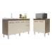Balc&atilde;o Arm&aacute;rio Gabinete Para Pia 138 cm Camila e Balc&atilde;o Para Microondas ou Forno El&eacute;trico Jane Savana Off White