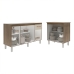 Balc&atilde;o Arm&aacute;rio Gabinete Para Pia 138 cm Camila e Balc&atilde;o Para Microondas ou Forno El&eacute;trico Jane Savana Off White